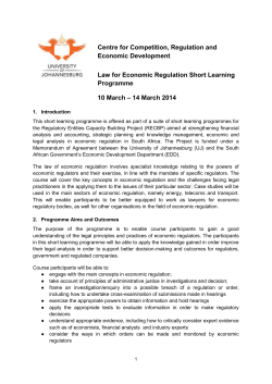 Law - Centre for Competition, Regulation and Economic Development