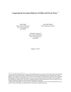 Comparing the Investment Behavior of Public and Private Firms