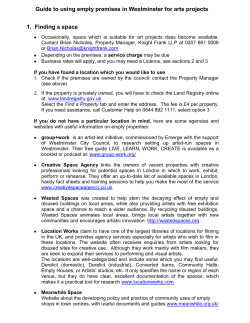 Guide to using empty premises in Westminster for arts projects 1