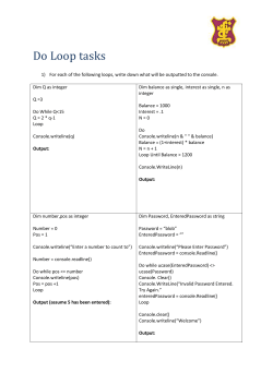 Do Loop tasks
