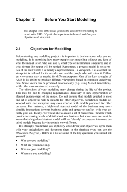 Chapter 2 Before You Start Modelling
