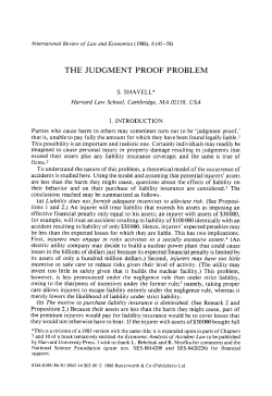 the judgment proof problem - Harvard Law School