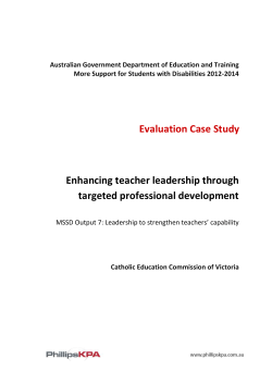 Teacher Leadership - Department of Education and Training