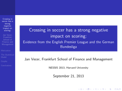 Crossing in soccer has a strong negative impact on scoring