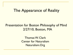The Appearance of Reality Tom Clark Mar 2010