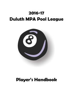 2016-17 Duluth MPA Pool League Player`s Handbook