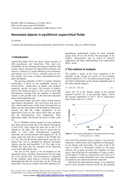 Nanosized objects in equilibrium supercritical fluids