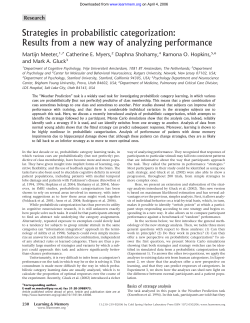 Strategies in probabilistic categorization: Results