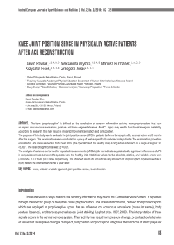 knee joint position sense in physically active patients after