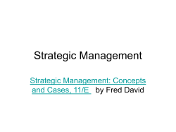 Strategic formulation