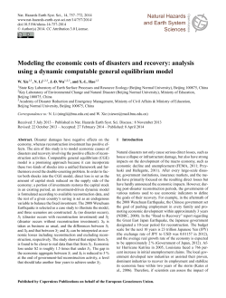 Modeling the economic costs of disasters and recovery: analysis