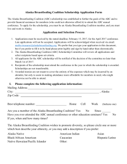 Alaska Breastfeeding Coalition Scholarship Application Form