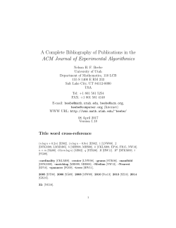A Complete Bibliography of Publications in the ACM Journal of