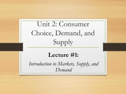 Unit 3: Microeconomic Concepts
