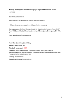 Mortality of emergency abdominal surgery in high, middle and low