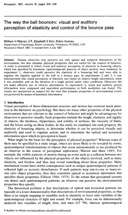 The way the ball bounces: visual and auditory