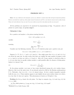 Ma 7: Number Theory, Spring 2017 due: 4pm Tuesday, April 25