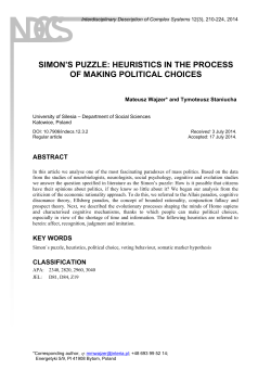 simon`s puzzle: heuristics in the process of making political choices