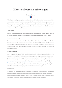 How to choose an estate agent