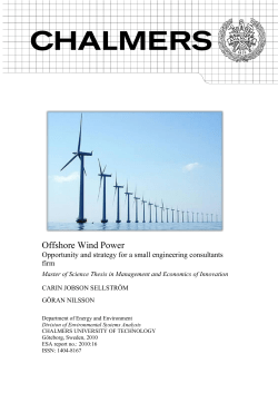 Offshore Wind Power - Chalmers Publication Library