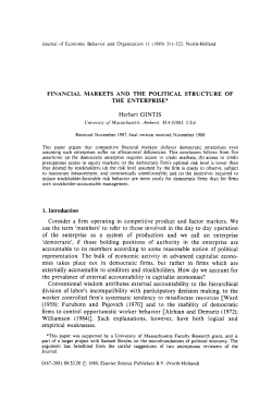Herbert GINTIS Consider a firm operating in competitive product and