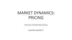 PRICING: MARKET DYNAMICS