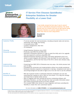 IT Service Firm Chooses QuickBooks&reg; Enterprise Solutions