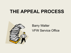 The Appeal Process - VFW Department of Illinois Service Office