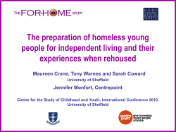 The preparation of homeless young people for independent living