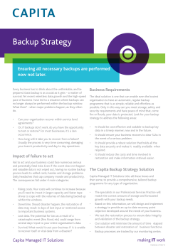 Backup Strategy - Capita