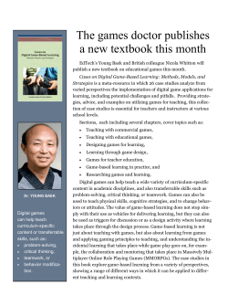 The games doctor publishes a new textbook this month