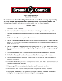 Ground Control Lacrosse Club Parent`s Code of Conduct