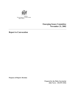 Emerging Issues Committee Report, Privilege for Patent and Trade