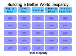 Jeopardy - Cub Scout Ideas