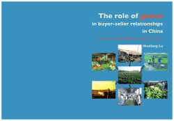 The role of guanxi in buyer-seller relationships in China : a survey of