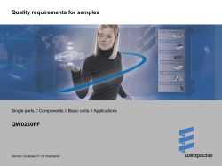 Quality requirements for samples