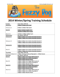2014 Winter/Spring Training Schedule