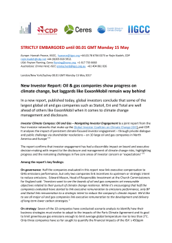 STRICTLY EMBARGOED until 00.01 GMT Monday 15 May New