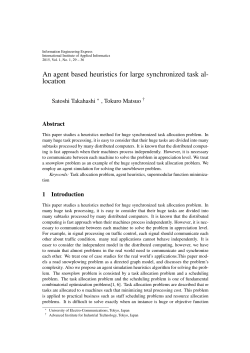 An agent based heuristics for large synchronized task al