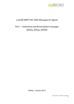 LuxCSD SWIFT ISO 15022 Messages for Agents Part 1