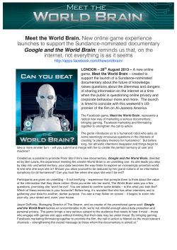 Meet the World Brain. New online game experience launches to
