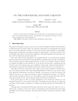 ON THE S-PROCEDURE AND SOME VARIANTS