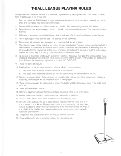 T-Ball Rules - Stoughton Youth Baseball