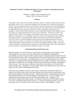 65 Elementary Teachers` Attitudes and Stages of Concern About an