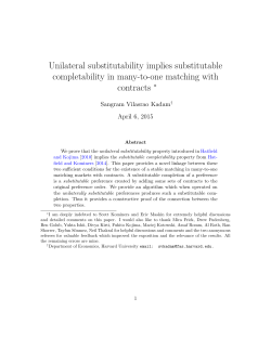 Unilateral substitutability implies substitutable completability in many