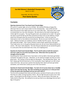 Post Game Quotes - Sun Belt Conference