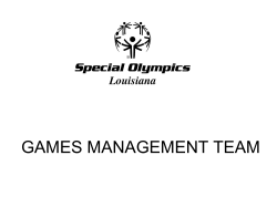 games management team - Special Olympics Louisiana