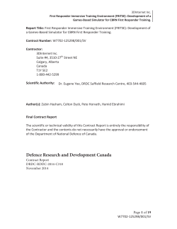 First Responder Immersive Training Environment (FRITSE