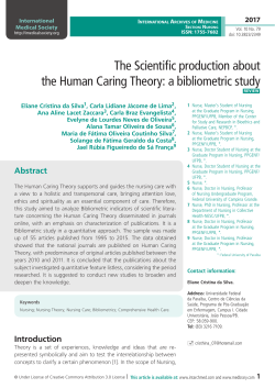 The Scientific production about the Human Caring Theory: a