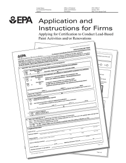 Application and Instructions for Firms Applying for